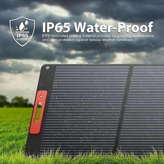 240W Portable Solar Panels for Power Station, Solar Angle Guide, Monocrystalline ETFE Foldable Solar Panel Charger with QC3.0 USB/Type-C, 20V DC Output Adjustable Kickstand for Outdoor Camping, RV