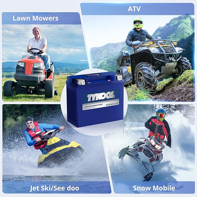 TYKOOL YTX20L-BS/YTX20HL/YB16CL-B High Performance LiFePO4 Lithium Motorcycle Battery,12V 12Ah, 600CCA,Digital Readout, Fits for ATV,UTV,Jet Ski,PWC,Snowmobile, Quad,Riding Lawn Mower, tractor