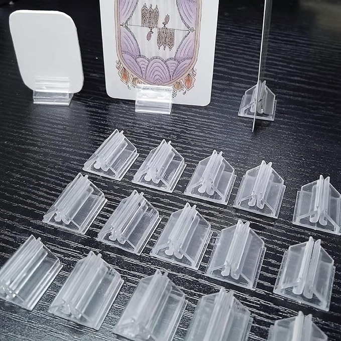 120 PCS Plastic Game Card Stands Blank Board Markers Holder for Price Tags Menus Labels Party Favor Supplies Transparent