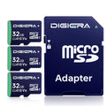 DIGIERA 32GB CT100 microSDHC UHS-I Memory Card with Adapter - up to 100MB/s, C10, U1, V10, Full HD, A1, Micro SD Card for Smartphones, Tablets, Cameras, Gaming Consoles, and Drones (3 Pack)
