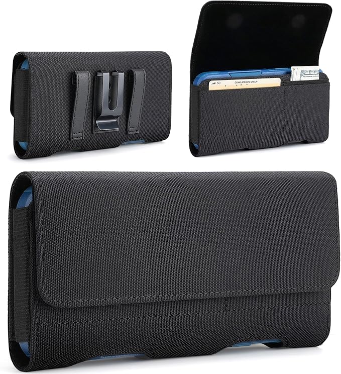 Mopaclle Nylon Phone Holster with Belt Clip for iPhone 17 Pro / 17, iPhone 16 Pro 16,15 Pro 15, iPhone 14, 14 Pro,13 Pro,Samsung Galaxy S25 S24 S23, S22,S21,Premium Cell Phone Belt Holder Pouch Cover