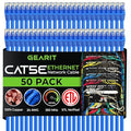 GearIT 50-Pack, Cat5e Ethernet Patch Cable 1.5 Feet - Snagless RJ45 Computer LAN Network Cord, Blue - Compatible with 48 Port Switch POE Rackmount 48port Gigabit