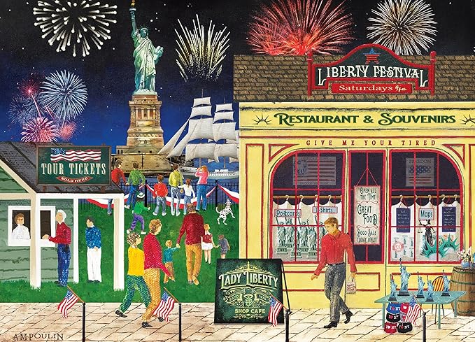 MasterPieces 500 Piece EZ Grip Jigsaw Puzzle for Adults, Family, Or Youth - Lady Liberty - 19.25"x26.75"
