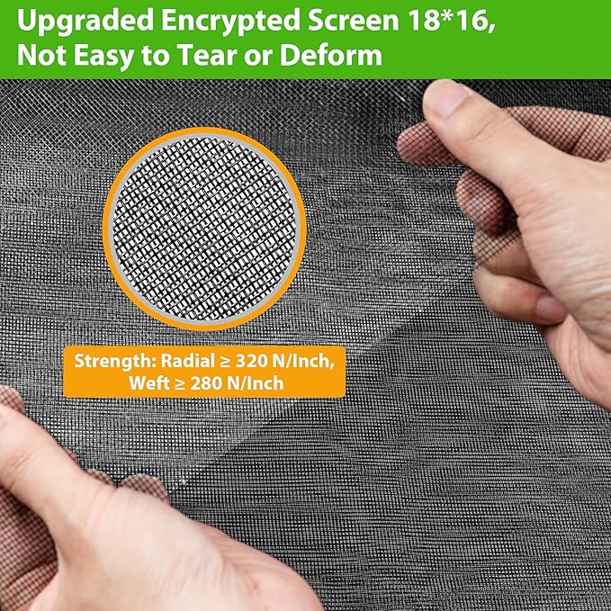 Ouskr Replacement Window Screens Roll, 36 inch x 100 feet Durable Window Screen Mesh for Patio Porch Door Windows, DIY Adjustable Fiberglass Window Screen Repair Kit Sliding Net Pet, Black