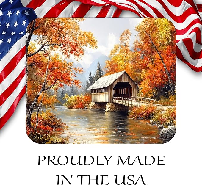 Fall Season Mouse Pad Mat Mousepad for Desk Computer Laptop PC Gaming Home or Office Gift (Bridge MP82)