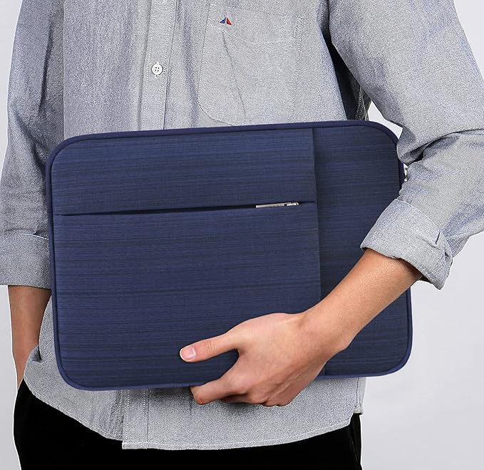 Lacdo 14 Inch Laptop Sleeve Case Computer Bag for HP Lenovo Dell ASUS Acer Chromebook 14 / HP Stream 14 / Dell Inspiron 14 / Lenovo IdeaPad 14 / Acer Spin 3 / ASUS ZenBook 14, Water-Resistant, Blue