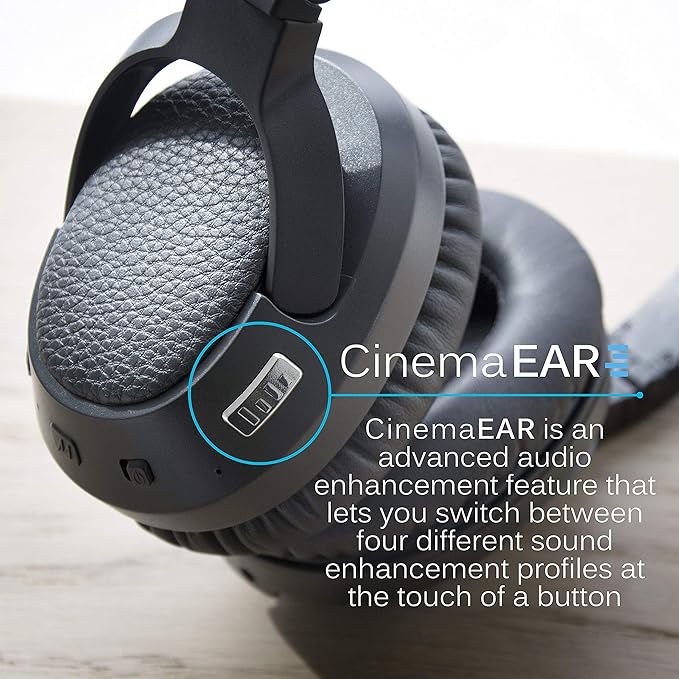 MEE audio Matrix Cinema Bluetooth Wireless Over-Ear High Resolution Stereo Headphones with aptX Low Latency for Improved Lip Sync & CinemaEAR Audio Enhancement for Clearer Sound in Movies and TV Shows