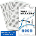 Premium Wire Marker Book for Cable Management, Vinyl-Coated, High-Tack Adhesive, Electric Panel Wire Label Stickers - 10 Pages, 1 Book, Numbered 46-90 (Pack of 5)