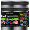GearIt 50-Pack, Cat5e Ethernet Patch Cable 1 Foot - Snagless RJ45 Computer LAN Network Cord, Black
