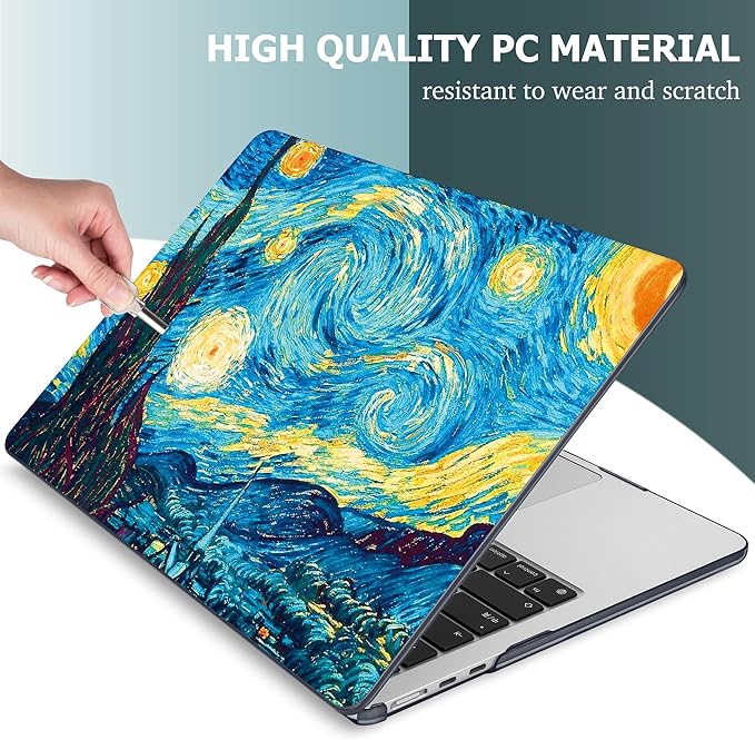 Mektron for 2025 M4 MacBook Air 13.6 Inch A3240 Case Fits 2023 A2681 M2 2024 A3113 M3 Chip with Liquid Retina Display, Printed Plastic Hard Shell Cover for MacBook Air 13.6", Abstract Starry Sky