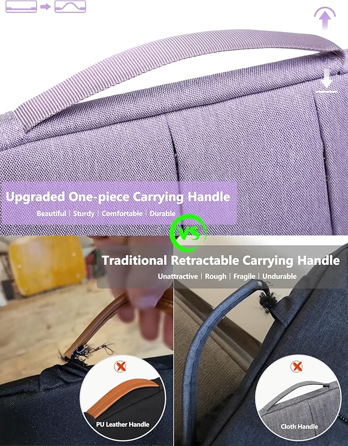 HYZUO 17-17.3 Inch Laptop Sleeve Bag Briefcase for 17" 17.3" HP/Dell/Lenovo/ASUS/LG/MSI Gaming Laptop/Razer Blade 17/18, Men Women NoteBook Protective Case Bag, Lilac Purple