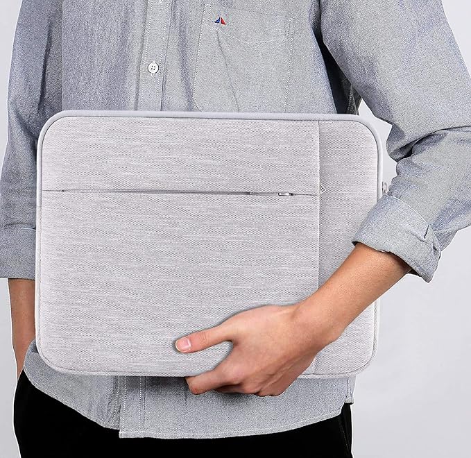 Lacdo 14 Inch Laptop Sleeve Case Computer Bag for HP Lenovo Dell ASUS Acer Chromebook 14 / HP Stream 14 / Dell Inspiron 14 / Lenovo IdeaPad 14 / Acer Spin 3 / ASUS ZenBook 14 Water-Resistant, Gray