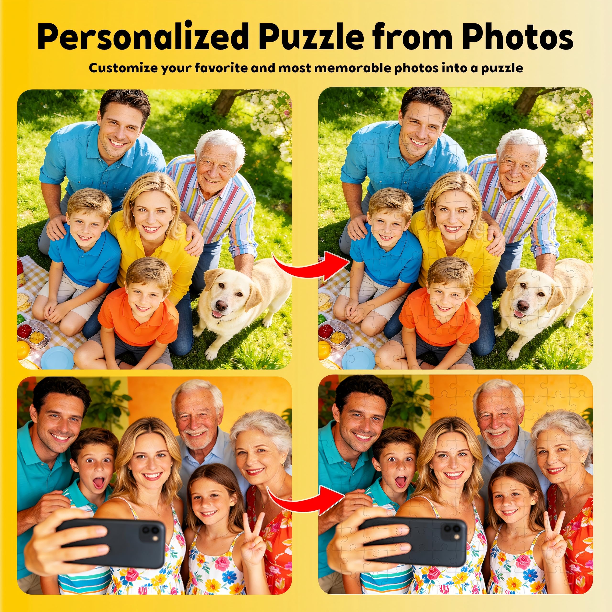 Custom Photos Puzzle, Personalized Jigsaw Puzzle for Adults 200Pcs