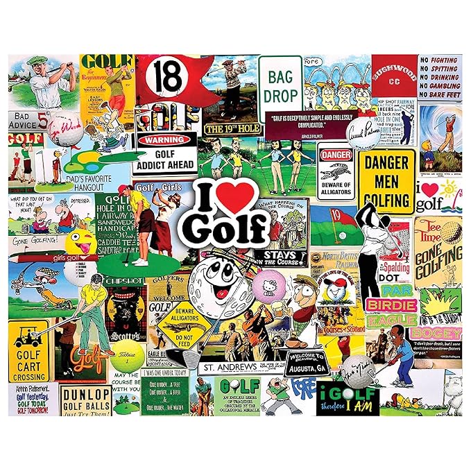 White Mountain Puzzles I Love Golf - 1000 Piece Jigsaw Puzzle