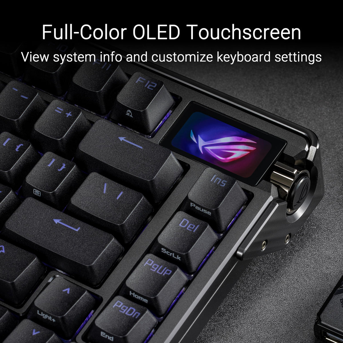 ASUS ROG Azoth Extreme Wireless Mechanical Gaming Keyboard – 75% TKL, ROG NX Snow Linear Switches, PBT Keycaps, Aluminum Chassis, Carbon Fiber, Gasket Mount, Color OLED Screen, PC/Mac Support - Black