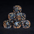 Chaos D6 Dice Set – 10 x 16mm Resin Dice with Chaos Star | Red Foil, Black Swirls & Ancient Symbol | Grimdark Dice for Wargames & TTRPGs