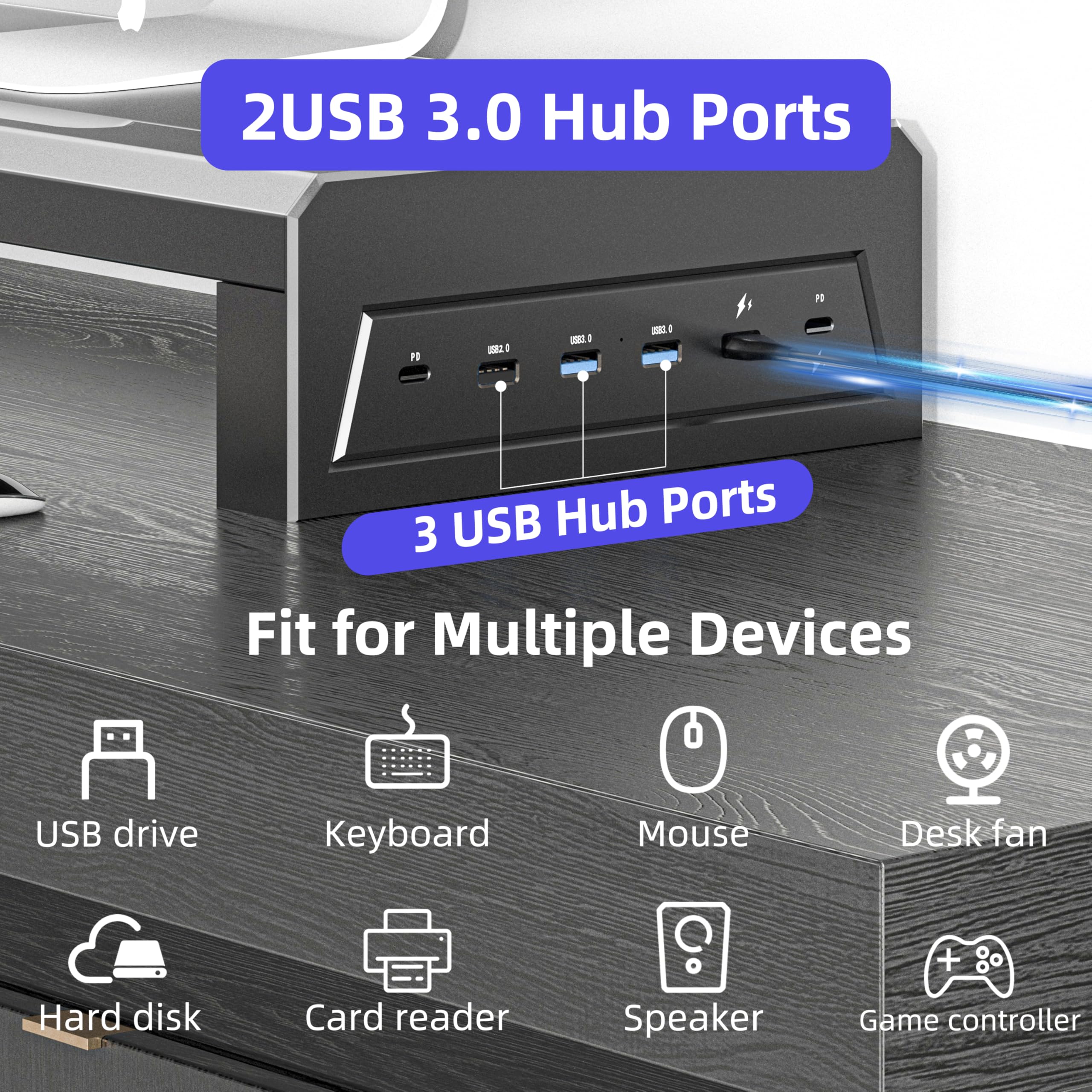 GECKOSTROLL Computer monitor stand (USB Hub Fast Charging Version, 550mm)