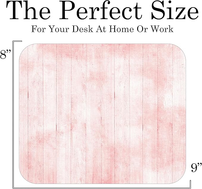 Pink Wood Decorative Colorful Mouse Pad Mat Mousepad for Desk Computer Laptop PC Gaming Home or Office Gift (Pink Wood MP45)
