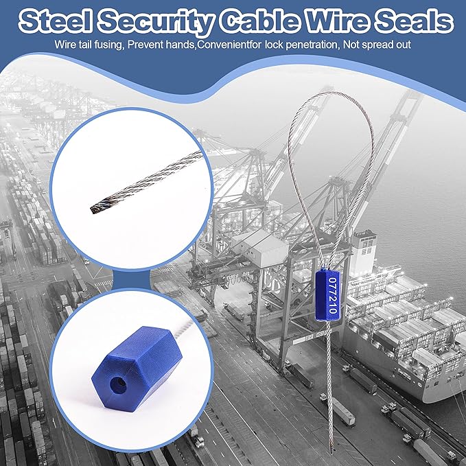 120 Pieces Security Cable Seals, Metal Number security tags for Truck, Trailers, Cargo, Containers, Vans, Oil Tank, Milk Vehicle (Red, 120 Pack)