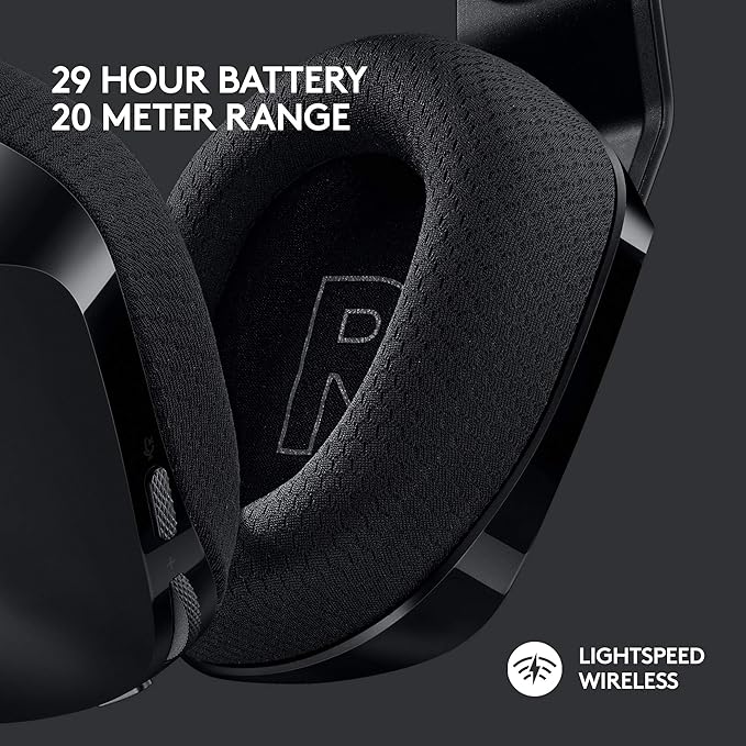 Logitech G733 Lightspeed Wireless Gaming Headset, Suspension Headband, Lightsync RGB, Blue VO!CE Mic, PRO-G Audio – Black, Gaming Headset Wireless, PC, PS5, PS4, Switch Compatible