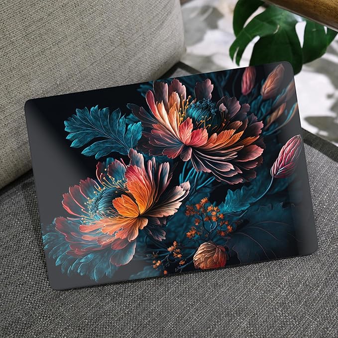 MEEgoodo for M4/M3/M2 MacBook Air 15.3 inch Case 2025 2024 2023, Case Fit Model (A3241/A3114/A2941) for MacBook Air 15 inch, Laptop Hard Shell with Keyboard Cover, Bunch Flowers