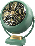 Vornado VFAN™ Sr. Vintage Fan, Large Retro Metal Air Circulator for Cooling & Decor, 3 Speed Settings, Adjustable Tilt, Durable Construction, Powerful Cooling Airflow, Floor Fan for Home, Green