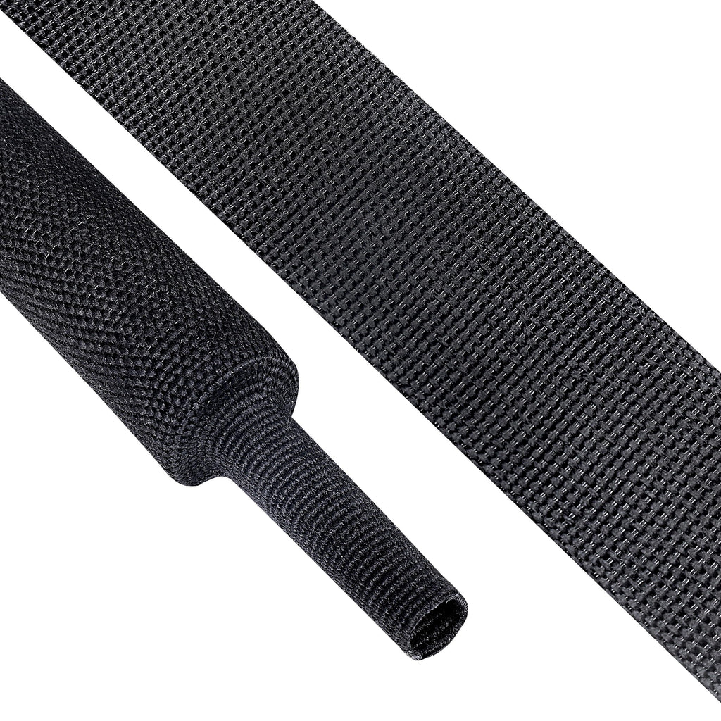 BuyUneed 2:1 Ratio Heat Shrinkable Braided Wiring Sleeving 3/4" ID-46ft