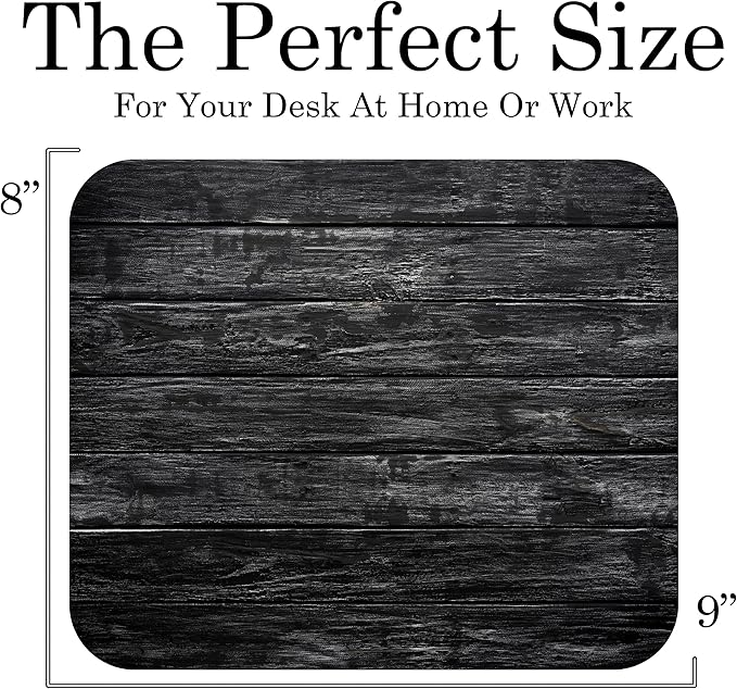 Decorative Colorful Mouse Pad Mat Mousepad for Desk Computer Laptop PC Gaming Home or Office Gift (Black Wood CB07)