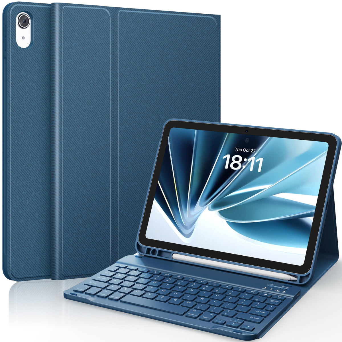 CHESONA Keyboard Case for iPad A16 11th/10th Gen, Black