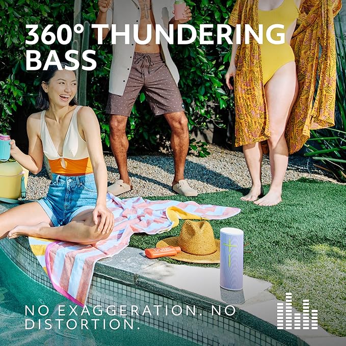 Ultimate Ears MEGABOOM 4 Portable Waterproof Bluetooth Speaker, 360-Degree Sound, Thundering Bass, 147ft Range, 20-Hour Battery, Floating Speaker - Lilac