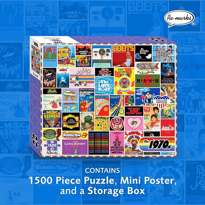 Re-marks 1970s Pop Culture Puzzle, 1500 Pieces for All Ages
