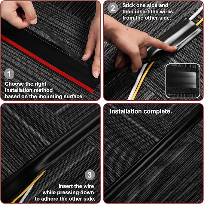 ZhiYo 8.2ft Cord Cover Floor, PVC Cord Covers for Wires on Floor, Soft Floor Cable Cover Cord Hider, Floor Cable Management Cable Protector for Commercial Office Carpet/Floors/Wall Light Brown