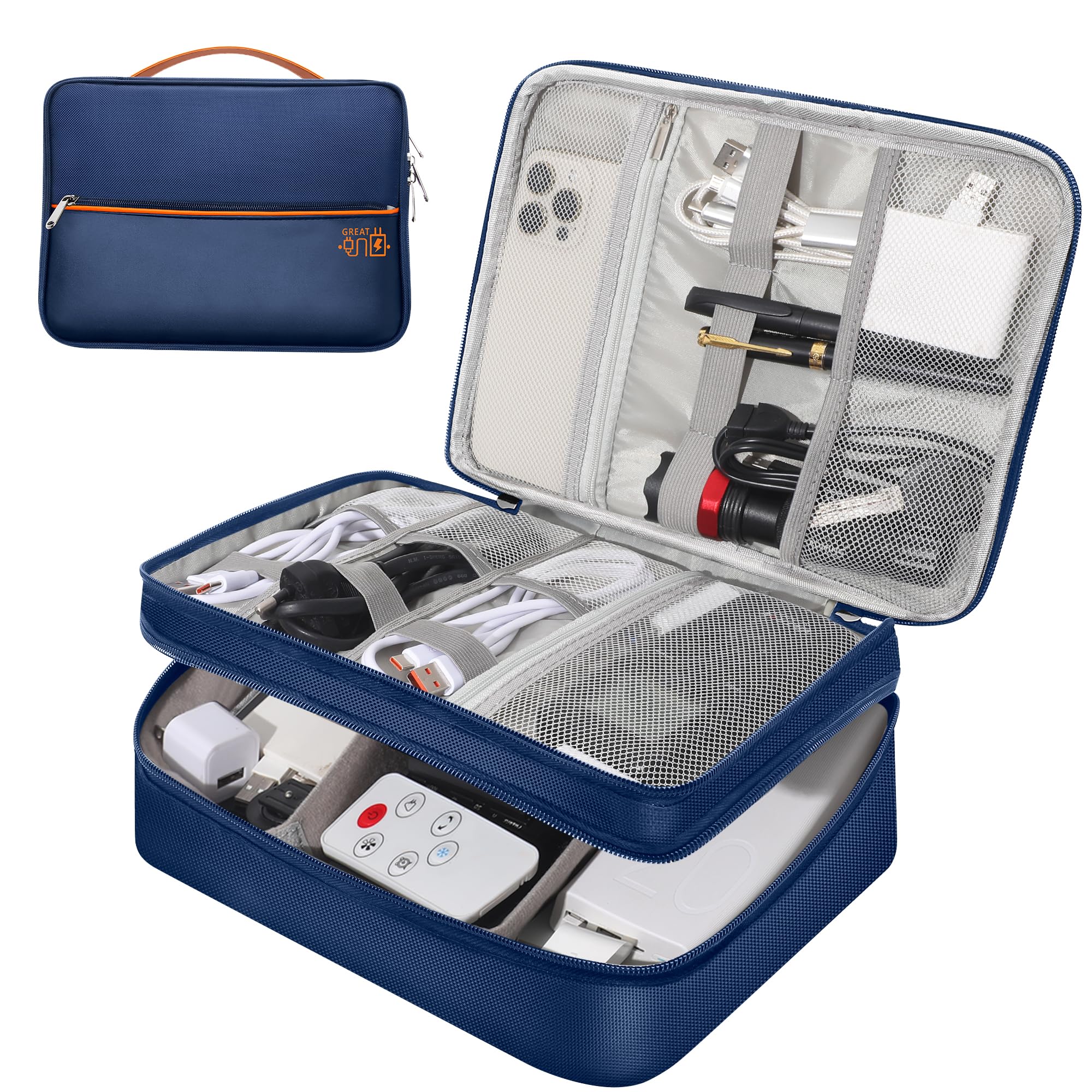 CILLA Electronic Organizer Travel Case, Travel Cord Organizer Case Portable Waterproof Cable Organizer Bag for Charger, Cord, USB, Power Bank, Earphone