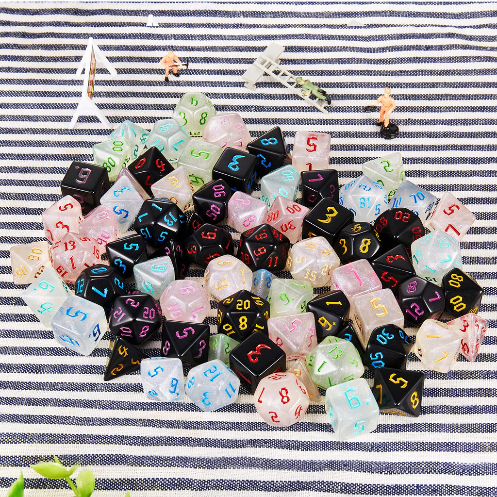 Polyhedral Dice Set, 70 Pcs DND Dice with 10 Pouche