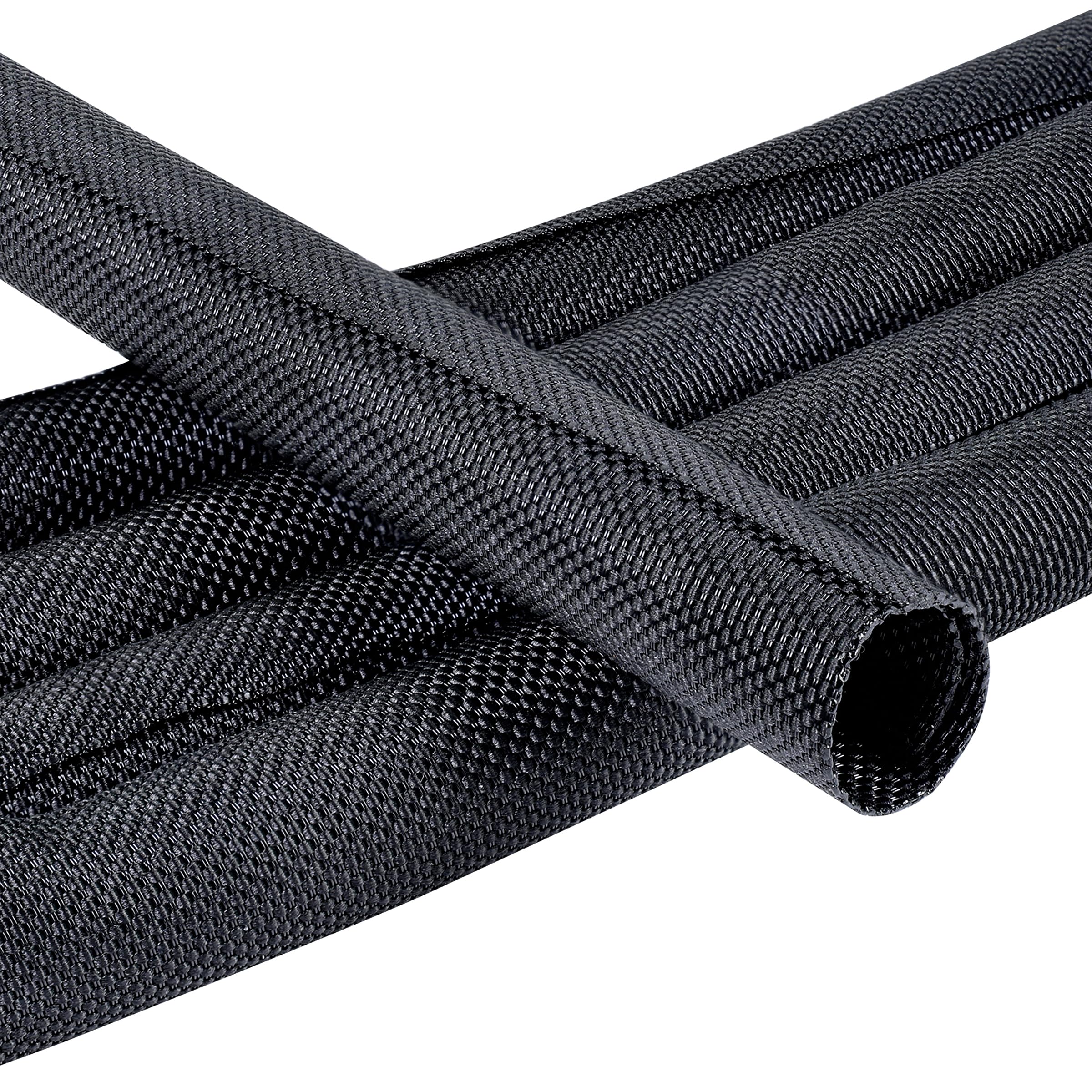 Sonoreboom 1/2"-48ft Automotive Mesh Woven Wire Sheathing Split Wire Loom