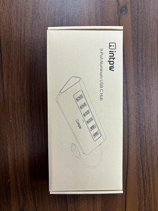 intpw USB C Hub, P9 USB C Hub Multiport Adapter with 4K@60Hz HDMI, PD 100W, Type-C & 2 USB A 3.0 5Gbps, 2 USB A 2.0, SD/TF Card Reader, Aluminum USB Hub for Laptop, iPhone 17 Series, MacBook, iPad