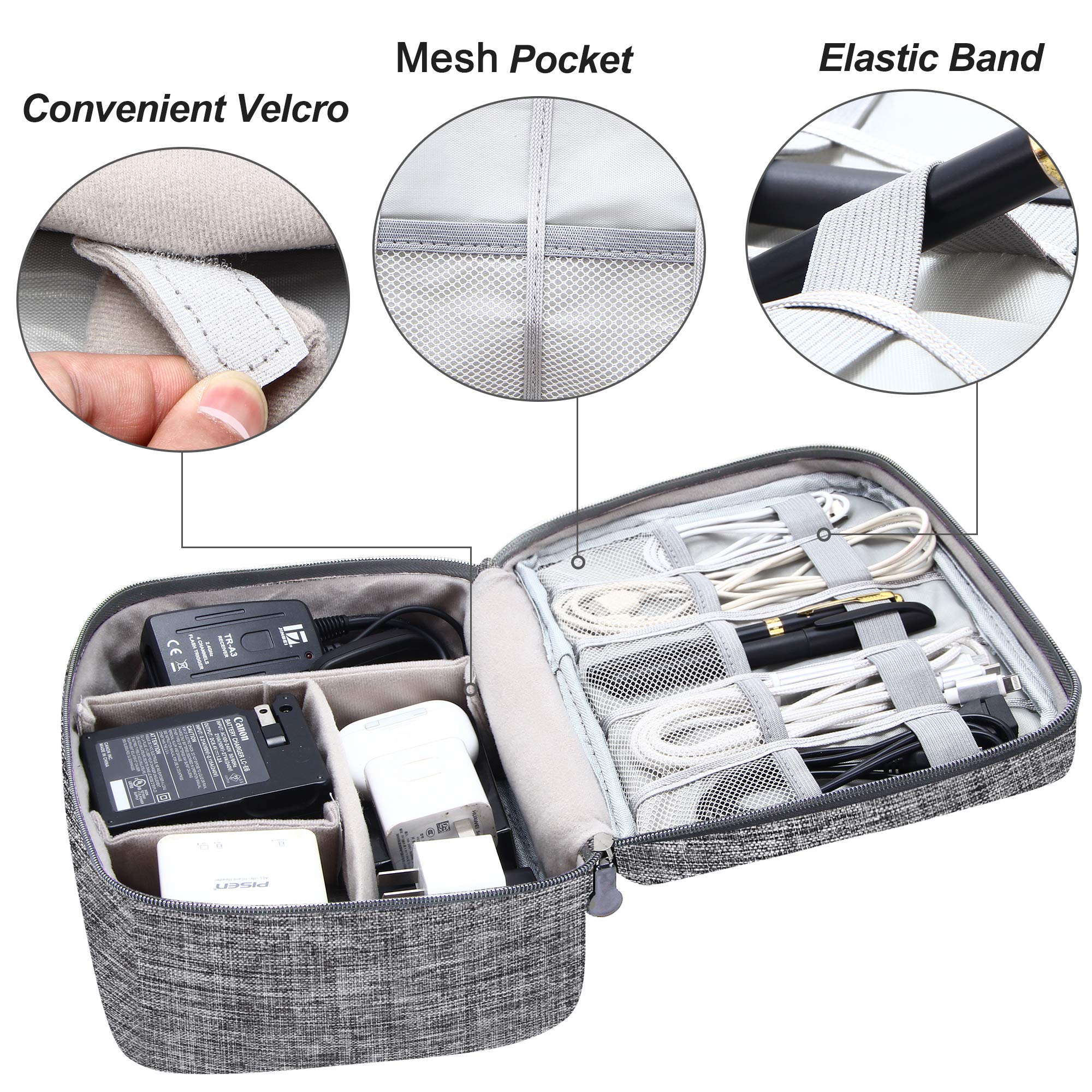 SELLYFELLY Electronics Organizer Travel Universal Cable Organizer Bag Waterproof Electronics Accessories Storage Cases for Cable, Charger, Phone, USB, SD Card, Hard Drives, Power Bank, Cords