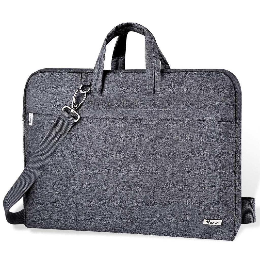Voova Laptop Bag 15.6 Inch, Waterproof Computer Sleeve Carrying Case with Shoulder Straps & Handle Compatible with Macbook Air 15 M2/M3/M4, MacBook Pro 15/16, 15-16 Inch Hp Dell Lenovo Asus, Grey