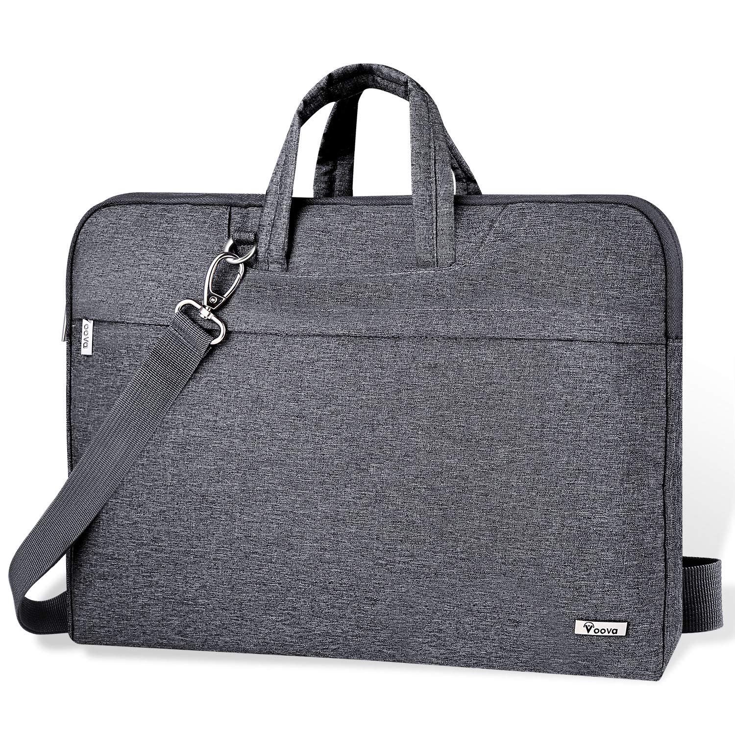 Voova Laptop Bag 15.6 Inch, Waterproof Computer Sleeve Carrying Case with Shoulder Straps & Handle Compatible with Macbook Air 15 M2/M3/M4, MacBook Pro 15/16, 15-16 Inch Hp Dell Lenovo Asus, Grey