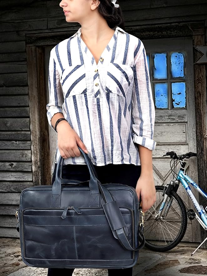 VC VINTAGE COUTURE Leather briefcase bag for men Leather Laptop Bags For Men and Women Travel Messenger Bag