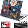 Mektron for MacBook Pro 16 inch A2141 Case 2020 2019 Release with Retina Display & Touch Bar & Touch ID, Plastic Hard Shell Cover Keyboard Skin Screen Protector Dust Plug，Dahlia Flowers