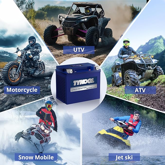 TYKOOL YIX30L/YTX30L-BS High Performance LiFePO4 Lithium Motorcycle Battery,800CCA,12V 18Ah,Digital Readout, Powersports Battery,Compitable for Harley Davidson,ATV,UTV,Snowmobile,Riding Lawn Mower
