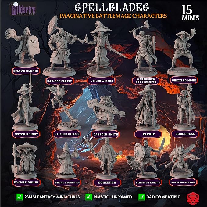 Spellblades & Enchanted Objects for DND Miniatures 28mm-32mm Player-Characters, NPC Bulk D&D Minis Unpainted Dungeons & Dragons Figures Accessories for Fantasy Tabletop RPG DND Pathfinder