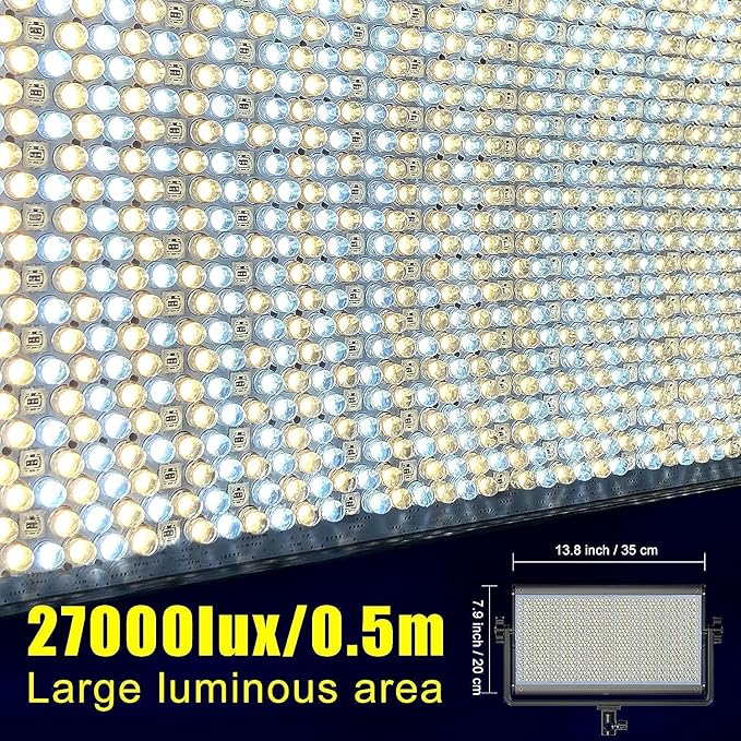 GVM 1500D RGB Video Light, 75W Photography Light with Bluetooth Control, Led Panel Light for Photography, YouTube Studio, Video Shooting, Broadcasting, Conference, 1128 Led Beads
