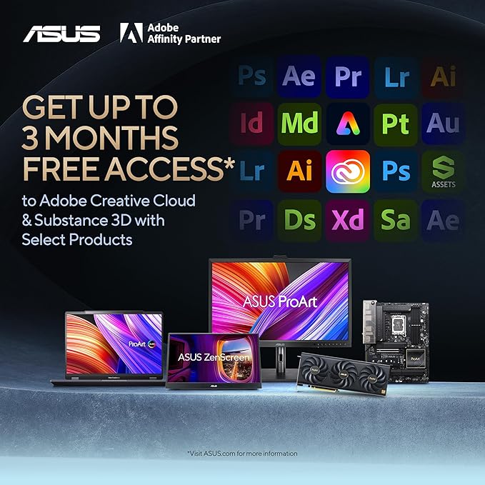 ASUS ProArt Display 24” (23.8 inch viewable) 1440P Professional Monitor (PA24ACRV) – IPS, QHD (2560 x 1440),Pre-Calibrated, 95% DCI-P3, ΔE < 2, Calman Verified, USB-C PD 96W, HDR400, 3 yr Warranty