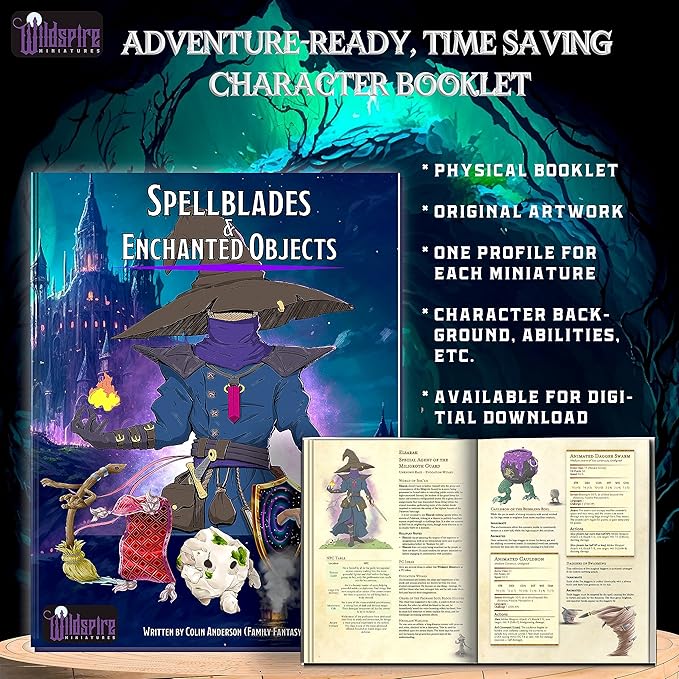 Spellblades & Enchanted Objects for DND Miniatures 28mm-32mm Player-Characters, NPC Bulk D&D Minis Unpainted Dungeons & Dragons Figures Accessories for Fantasy Tabletop RPG DND Pathfinder