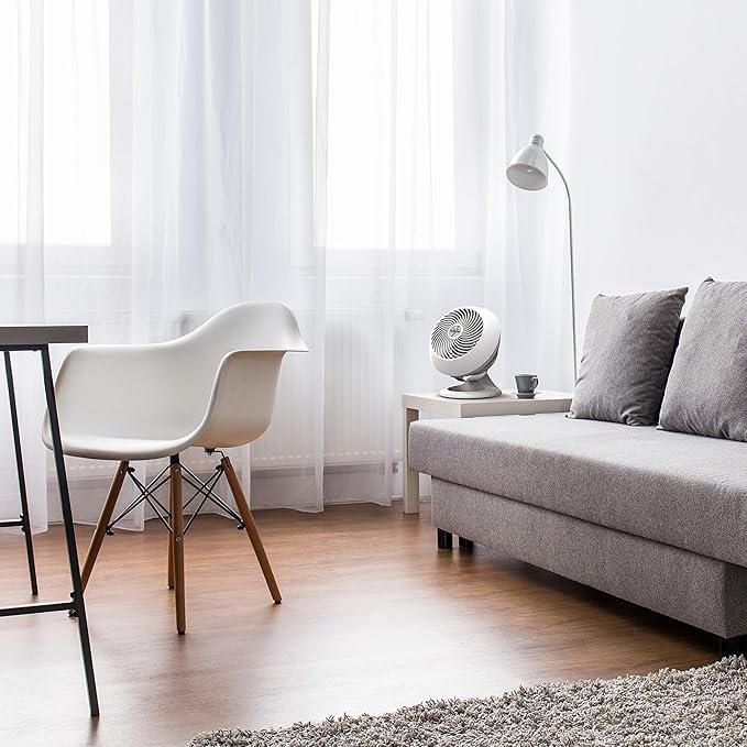 Vornado 560 Whole Room Air Circulator, Medium Floor Fan with 4 Speeds, Adjustable Tilt, Easy to Clean, Quiet Fan for Home, Office, Bedroom, White